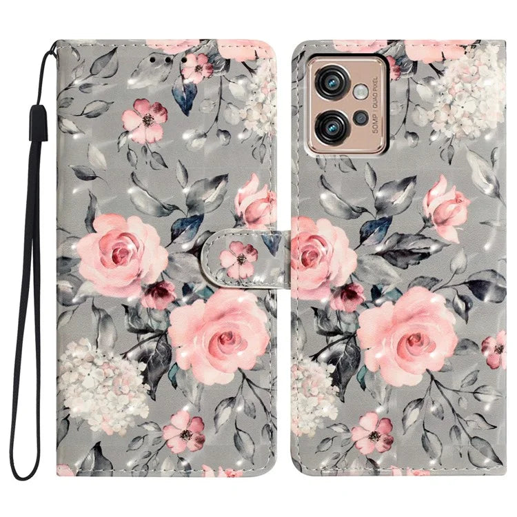 3D Pattern Series for Motorola Moto G32 4G Case Leather Wallet Cover with Card Holder