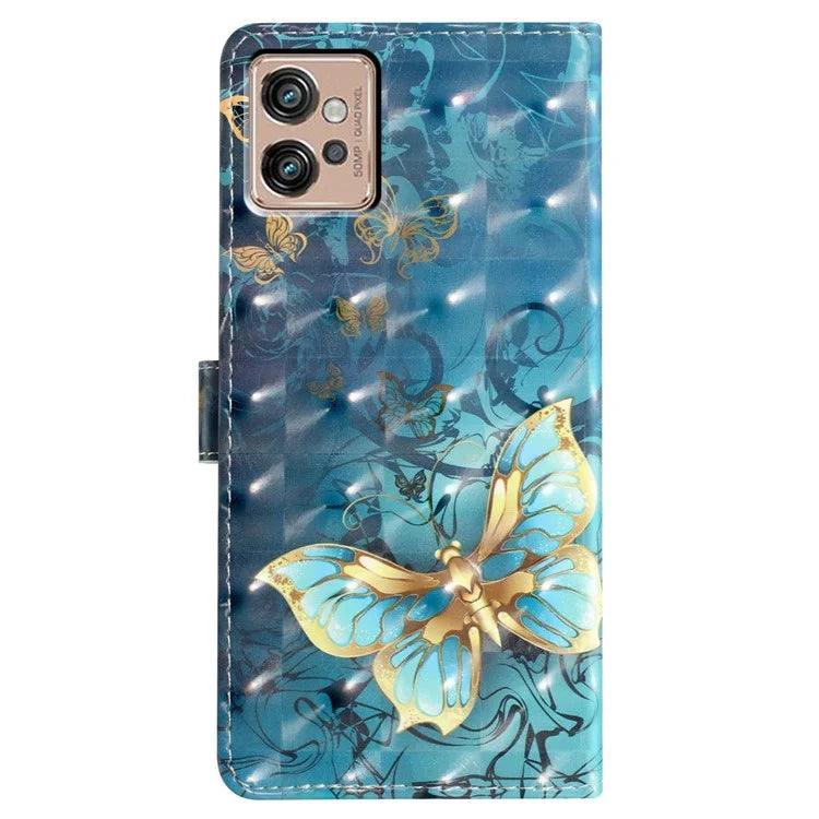 3D Pattern Series for Motorola Moto G32 4G Case Leather Wallet Cover with Card Holder