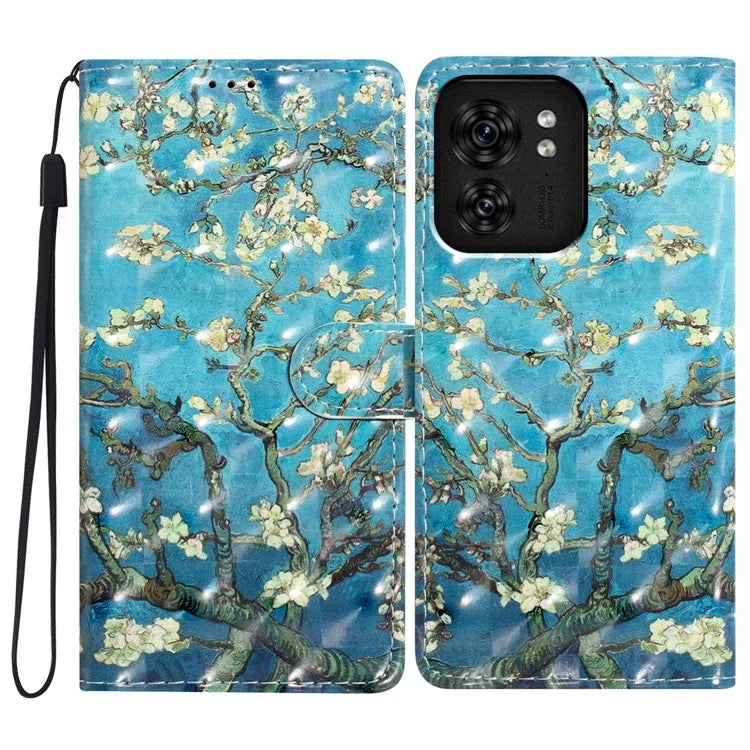 For Motorola Edge 40 5G Leather Wallet Case Full Protection 3D Pattern Printed Cover Stand