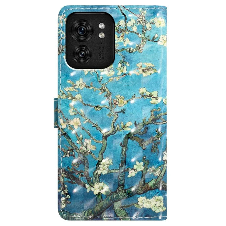 For Motorola Edge 40 5G Leather Wallet Case Full Protection 3D Pattern Printed Cover Stand
