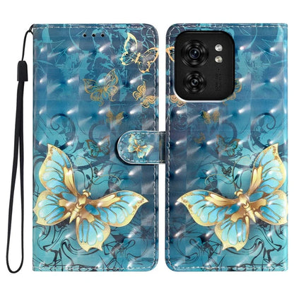 For Motorola Edge 40 5G Leather Wallet Case Full Protection 3D Pattern Printed Cover Stand