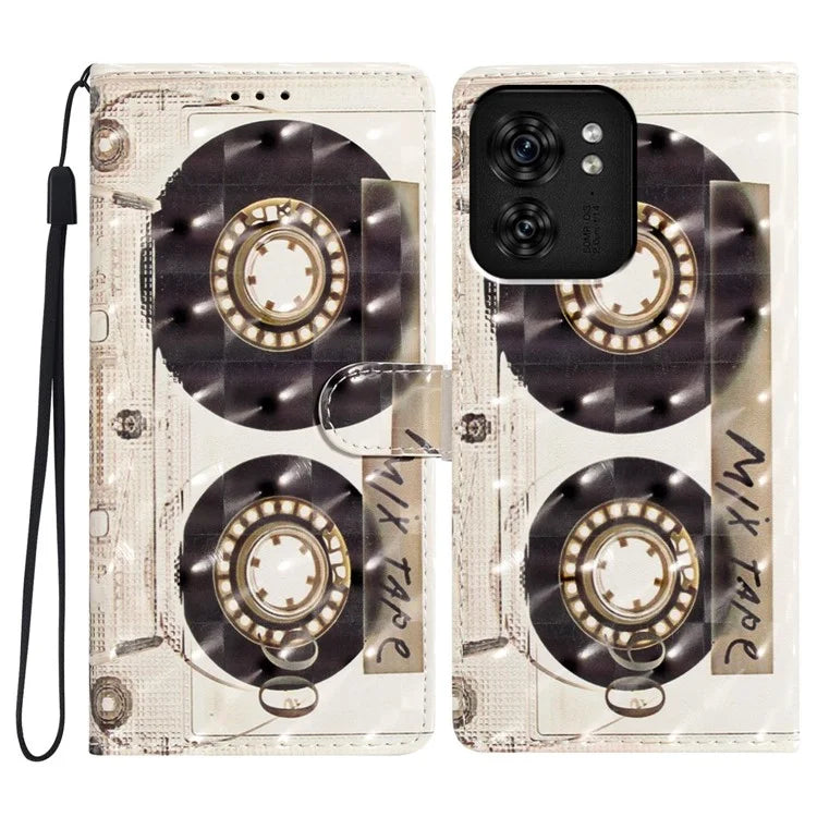 For Motorola Edge 40 5G Leather Wallet Case Full Protection 3D Pattern Printed Cover Stand