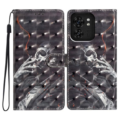 For Motorola Edge 40 5G Leather Wallet Case Full Protection 3D Pattern Printed Cover Stand