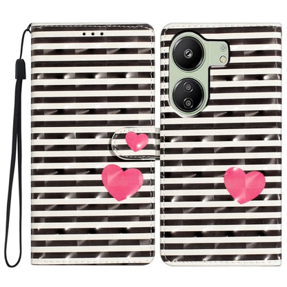 For Xiaomi Redmi 13C 4G / Poco C65 4G Leather Case 3D Pattern Cover with Card Organizer