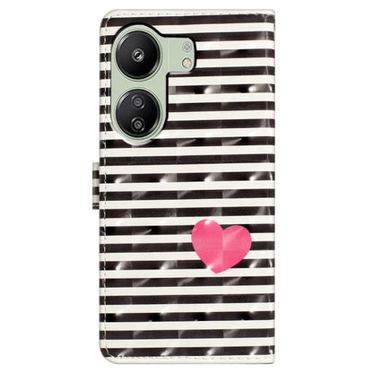 For Xiaomi Redmi 13C 4G / Poco C65 4G Leather Case 3D Pattern Cover with Card Organizer