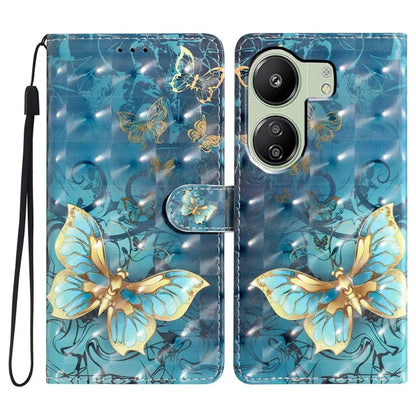 For Xiaomi Redmi 13C 4G / Poco C65 4G Leather Case 3D Pattern Cover with Card Organizer