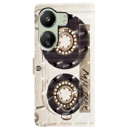 For Xiaomi Redmi 13C 4G / Poco C65 4G Leather Case 3D Pattern Cover with Card Organizer