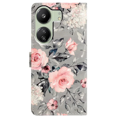 For Xiaomi Redmi 13C 4G / Poco C65 4G Leather Case 3D Pattern Cover with Card Organizer
