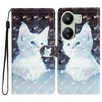 For Xiaomi Redmi 13C 4G / Poco C65 4G Leather Case 3D Pattern Cover with Card Organizer