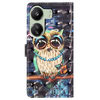 For Xiaomi Redmi 13C 4G / Poco C65 4G Leather Case 3D Pattern Cover with Card Organizer