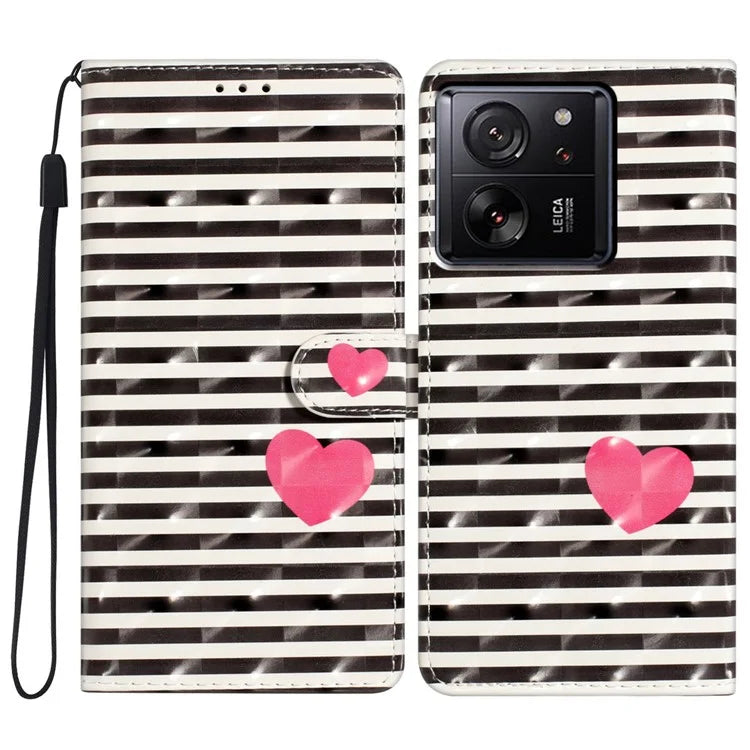 For Xiaomi 13T / 13T Pro / Redmi K60 Ultra Wallet Phone Case 3D Pattern Design Magnetic Folio Cover