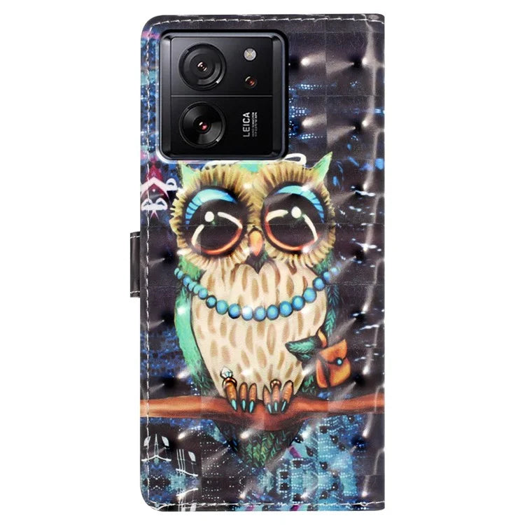 For Xiaomi 13T / 13T Pro / Redmi K60 Ultra Wallet Phone Case 3D Pattern Design Magnetic Folio Cover