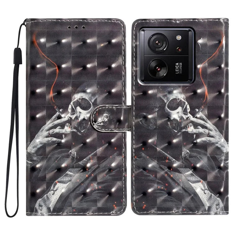 For Xiaomi 13T / 13T Pro / Redmi K60 Ultra Wallet Phone Case 3D Pattern Design Magnetic Folio Cover