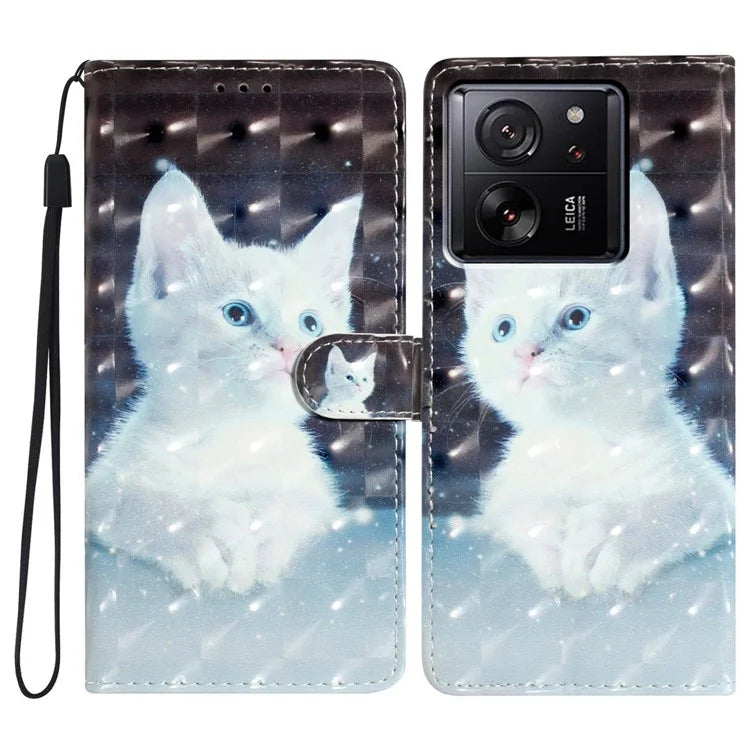 For Xiaomi 13T / 13T Pro / Redmi K60 Ultra Wallet Phone Case 3D Pattern Design Magnetic Folio Cover