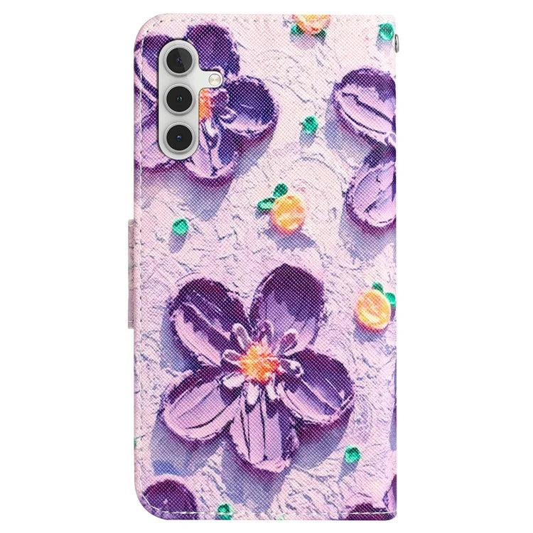For Samsung Galaxy A05s 4G Phone Case Pattern Folding Stand PU Leather Cover