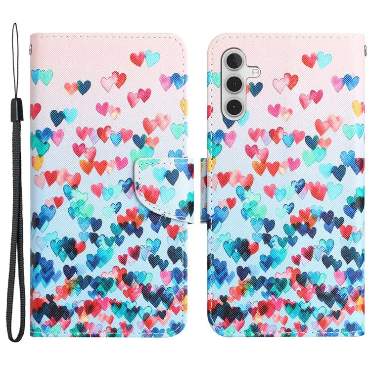 For Samsung Galaxy A05s 4G Phone Case Pattern Folding Stand PU Leather Cover