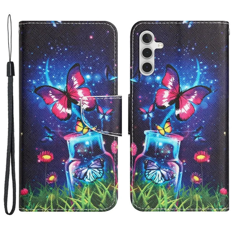 For Samsung Galaxy A05s 4G Phone Case Pattern Folding Stand PU Leather Cover