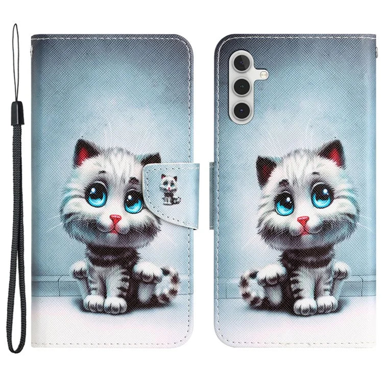 For Samsung Galaxy A05s 4G Phone Case Pattern Folding Stand PU Leather Cover