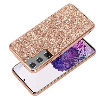 For Samsung Galaxy S24+ Case Glittering Sequins TPU Frame + PC Back Phone Cover