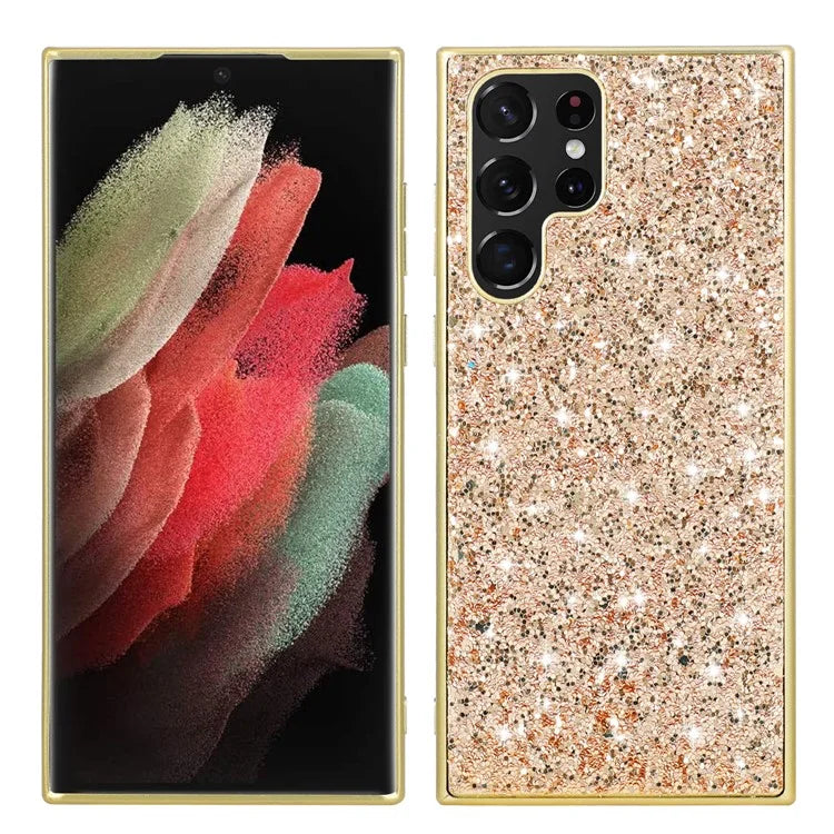 For Samsung Galaxy S24 Ultra Cell Phone Case Electroplating TPU Frame + PC Back Protective Shell
