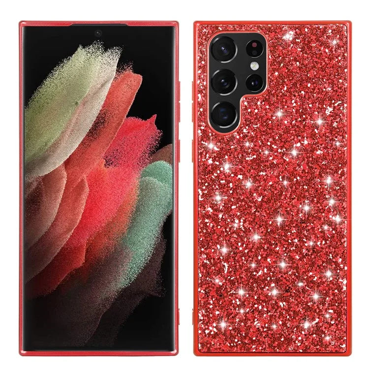 For Samsung Galaxy S24 Ultra Cell Phone Case Electroplating TPU Frame + PC Back Protective Shell