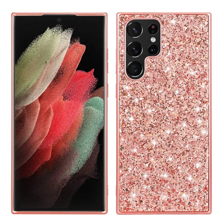 For Samsung Galaxy S24 Ultra Cell Phone Case Electroplating TPU Frame + PC Back Protective Shell