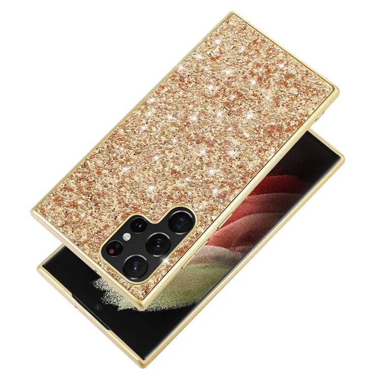 For Samsung Galaxy S24 Ultra Cell Phone Case Electroplating TPU Frame + PC Back Protective Shell