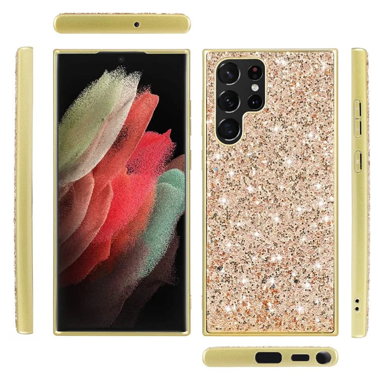 For Samsung Galaxy S24 Ultra Cell Phone Case Electroplating TPU Frame + PC Back Protective Shell