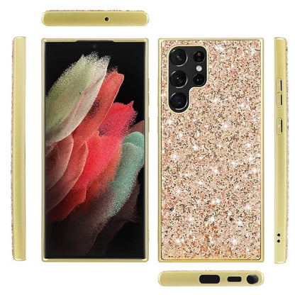 For Samsung Galaxy S24 Ultra Cell Phone Case Electroplating TPU Frame + PC Back Protective Shell