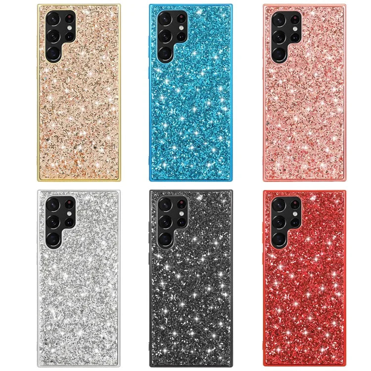 For Samsung Galaxy S24 Ultra Cell Phone Case Electroplating TPU Frame + PC Back Protective Shell