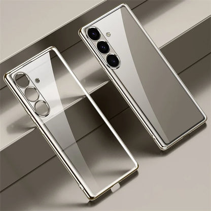 SULADA For Samsung Galaxy S24+ Clear Case Ultra-Thin Electroplated Edge TPU Cover
