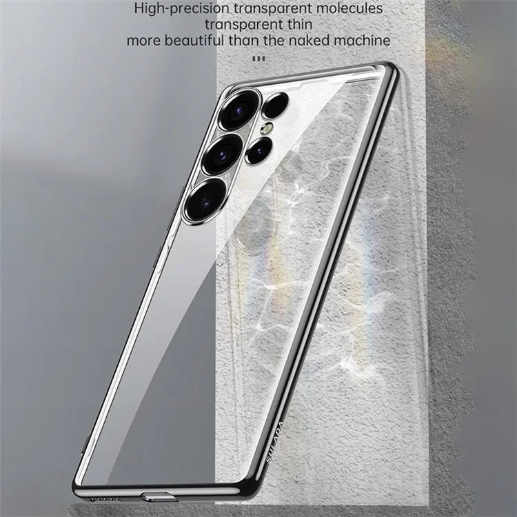 SULADA For Samsung Galaxy S24+ Clear Case Ultra-Thin Electroplated Edge TPU Cover