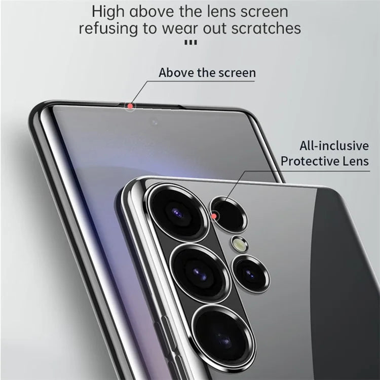 SULADA For Samsung Galaxy S24+ Clear Case Ultra-Thin Electroplated Edge TPU Cover