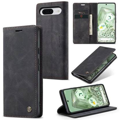 CASEME 013 Series For Google Pixel 8a Magnetic Case Anti-scratch PU Leather Phone Wallet Cover