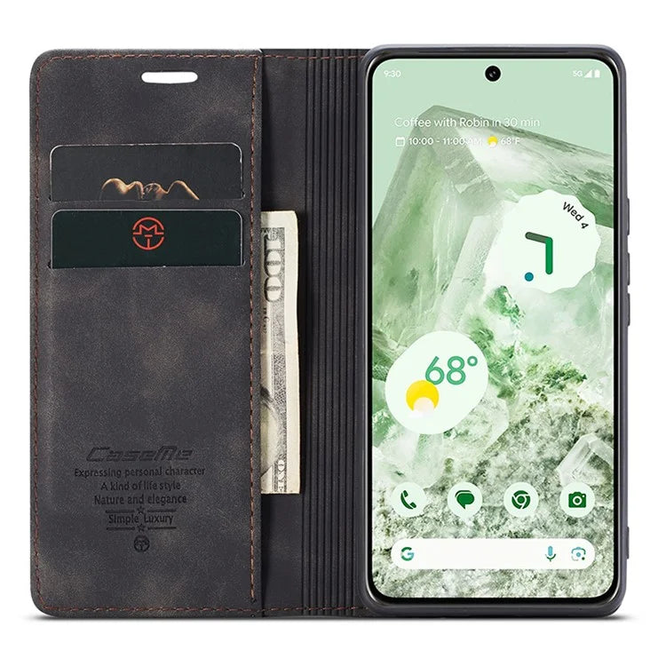 CASEME 013 Series For Google Pixel 8a Magnetic Case Anti-scratch PU Leather Phone Wallet Cover