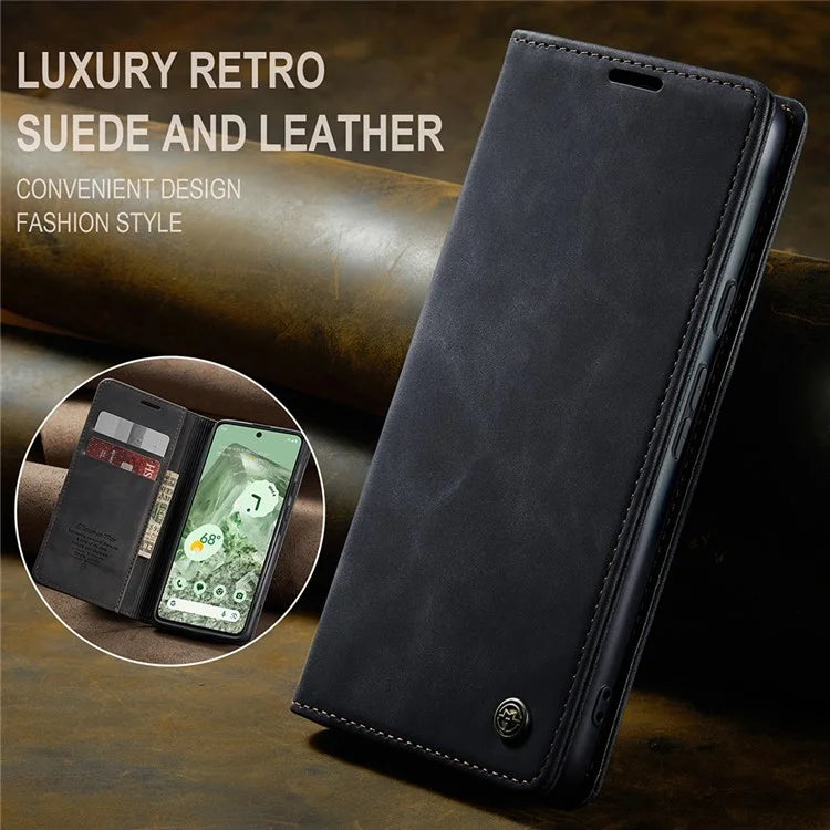 CASEME 013 Series For Google Pixel 8a Magnetic Case Anti-scratch PU Leather Phone Wallet Cover