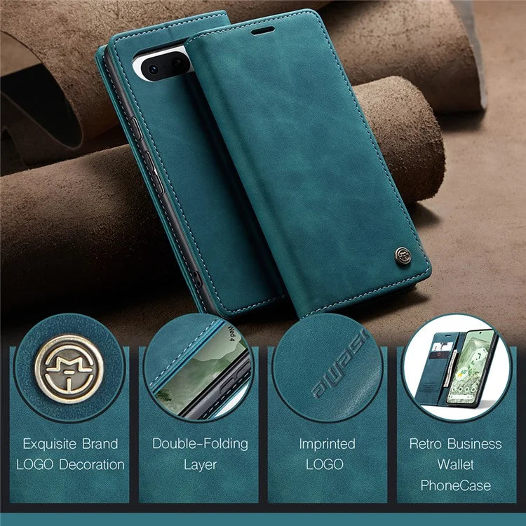 CASEME 013 Series For Google Pixel 8a Magnetic Case Anti-scratch PU Leather Phone Wallet Cover