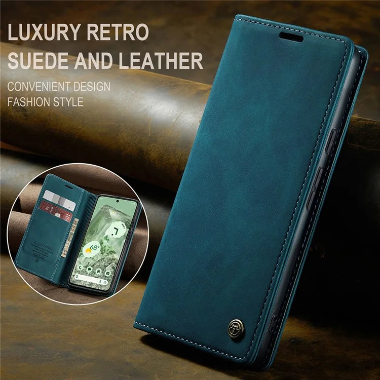 CASEME 013 Series For Google Pixel 8a Magnetic Case Anti-scratch PU Leather Phone Wallet Cover