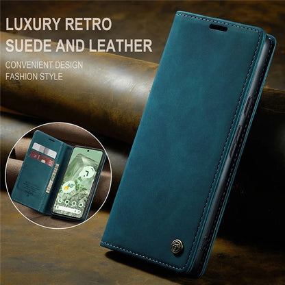 CASEME 013 Series For Google Pixel 8a Magnetic Case Anti-scratch PU Leather Phone Wallet Cover