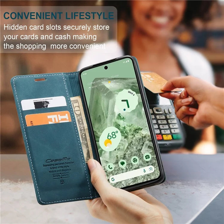CASEME 013 Series For Google Pixel 8a Magnetic Case Anti-scratch PU Leather Phone Wallet Cover