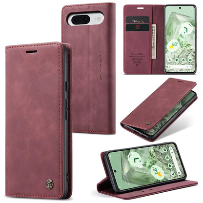CASEME 013 Series For Google Pixel 8a Magnetic Case Anti-scratch PU Leather Phone Wallet Cover