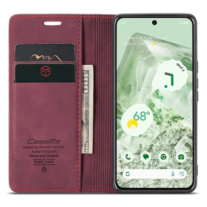CASEME 013 Series For Google Pixel 8a Magnetic Case Anti-scratch PU Leather Phone Wallet Cover