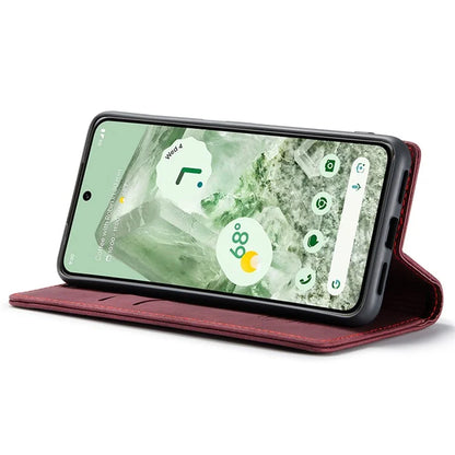 CASEME 013 Series For Google Pixel 8a Magnetic Case Anti-scratch PU Leather Phone Wallet Cover