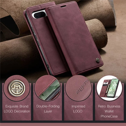 CASEME 013 Series For Google Pixel 8a Magnetic Case Anti-scratch PU Leather Phone Wallet Cover