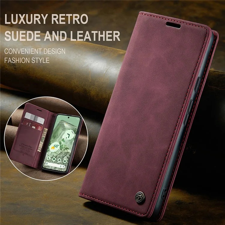 CASEME 013 Series For Google Pixel 8a Magnetic Case Anti-scratch PU Leather Phone Wallet Cover