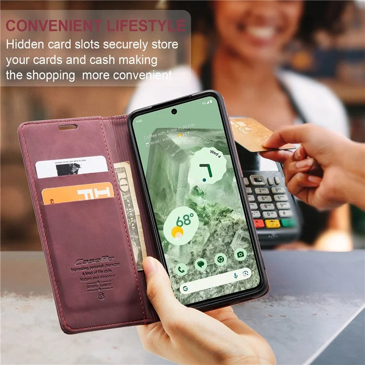 CASEME 013 Series For Google Pixel 8a Magnetic Case Anti-scratch PU Leather Phone Wallet Cover
