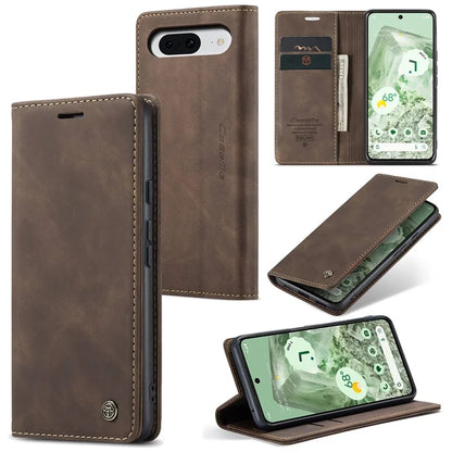 CASEME 013 Series For Google Pixel 8a Magnetic Case Anti-scratch PU Leather Phone Wallet Cover