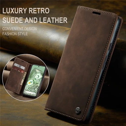 CASEME 013 Series For Google Pixel 8a Magnetic Case Anti-scratch PU Leather Phone Wallet Cover