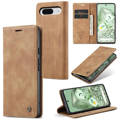 CASEME 013 Series For Google Pixel 8a Magnetic Case Anti-scratch PU Leather Phone Wallet Cover