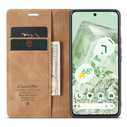 CASEME 013 Series For Google Pixel 8a Magnetic Case Anti-scratch PU Leather Phone Wallet Cover
